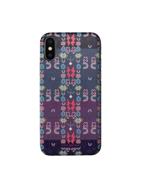 

macmerise Purple & Pink Printed Matte Finish Apple iPhone XS Plastic Back Cover