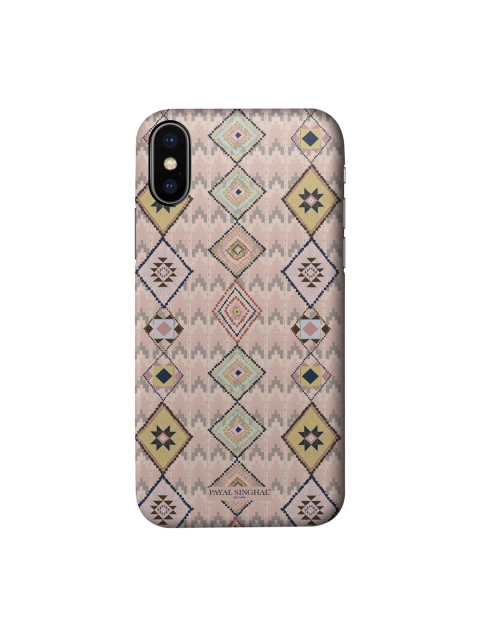 

macmerise Pink & Yellow Printed iPhone X Back Case, Purple