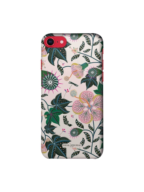 

macmerise White Printed iPhone SE Back Cover, Multi