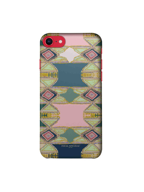 

macmerise Pink & Blue Printed iPhone SE Back Case