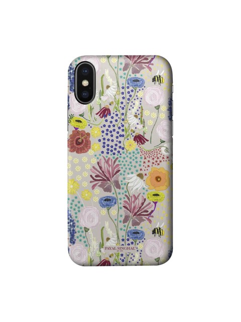 

macmerise Beige & Yellow Printed iPhone XS Back Case