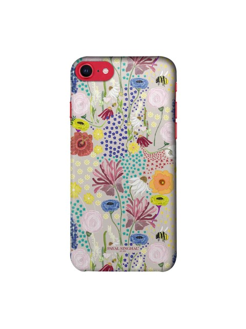

macmerise Grey & Blue Printed iPhone SE Back Case