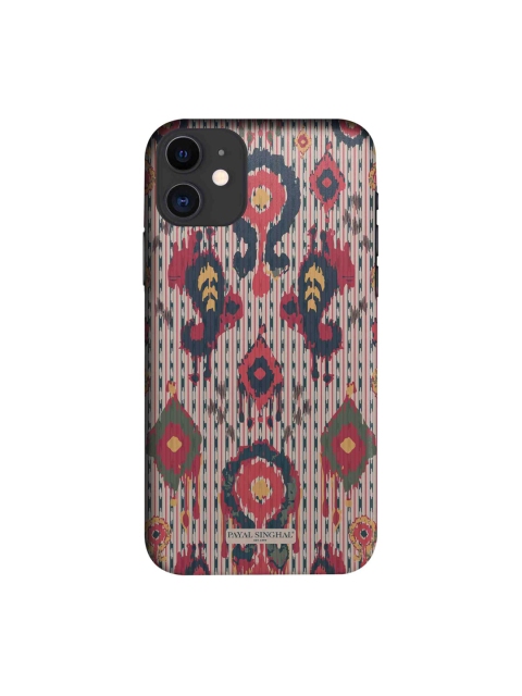 

macmerise Pink & Grey Ikat Printed iPhone 11 Back Case