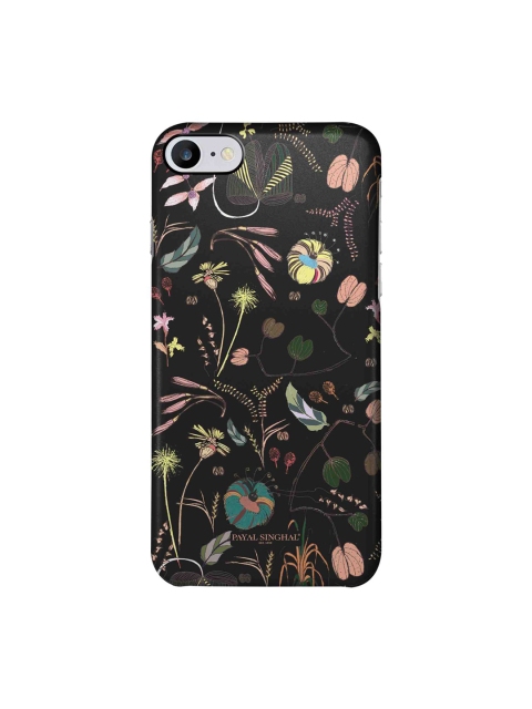 

macmerise Black & Pink Floral Printed iPhone 7 Back Case