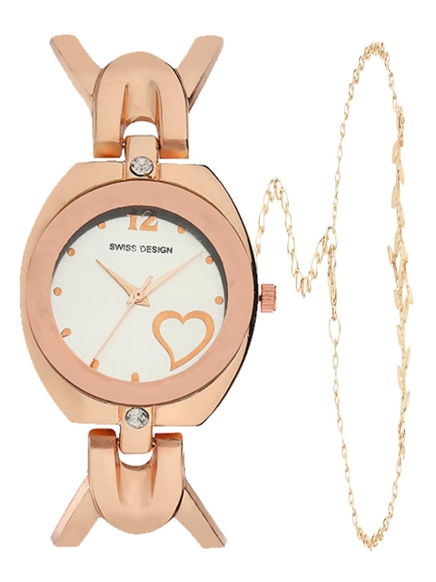 

Swiss Design Women Rose-Gold Watch Jewelry Gift SDWGift Set-217