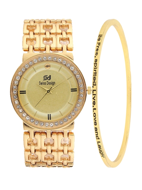 

Swiss Design Gold Tone Watch Gift set