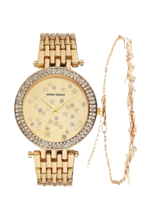 

Swiss Design Gold-Toned Watch & Jewellery Gift Set