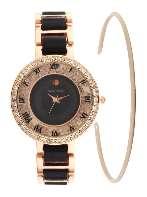 

Swiss Design Women Black Watch Gift Set SDWGift Set-242
