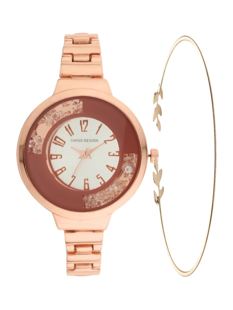 

Swiss Design Copper-Toned Watch & Jewellery Gift Set