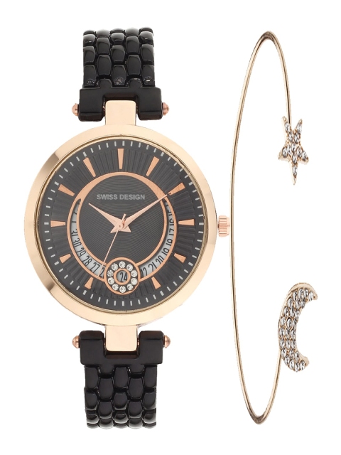 

Swiss Design Women Watch Gift Set, Gold