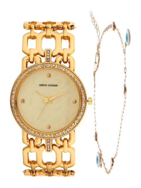 

Swiss Design Women Watch Gift Set, Gold