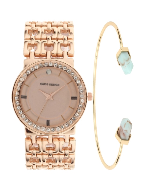 

Swiss Design Women Rose Gold Watch & Jewelry Gift