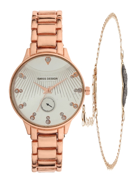 

Swiss Design Women Watch Gift Set, Rose gold