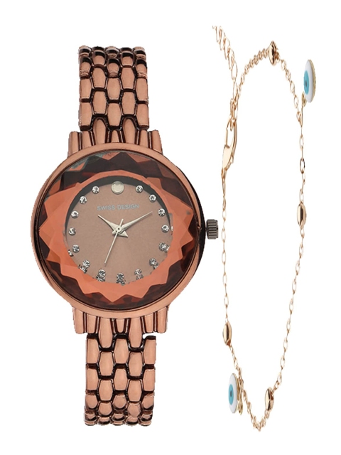

Swiss Design Women Brown Watch Gift Set SDWGift Set-206