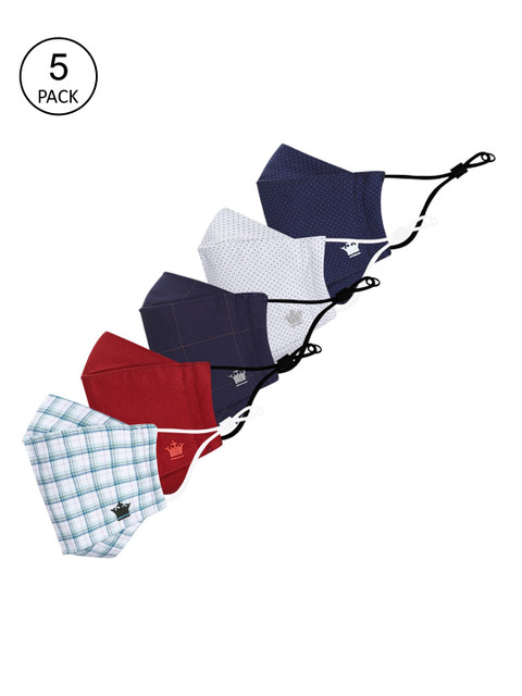 

Louis Philippe Men Pack Of 5 Assorted 3-Ply Reusable Cotton Protective Outdoor Masks