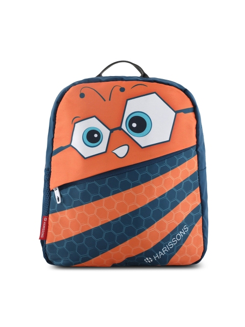 

Harissons Unisex Orange & Teal Graphic Backpack