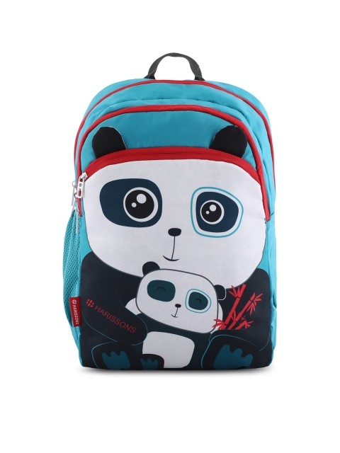 

Harissons Unisex Red & Turquoise Blue Panda Printed Backpack