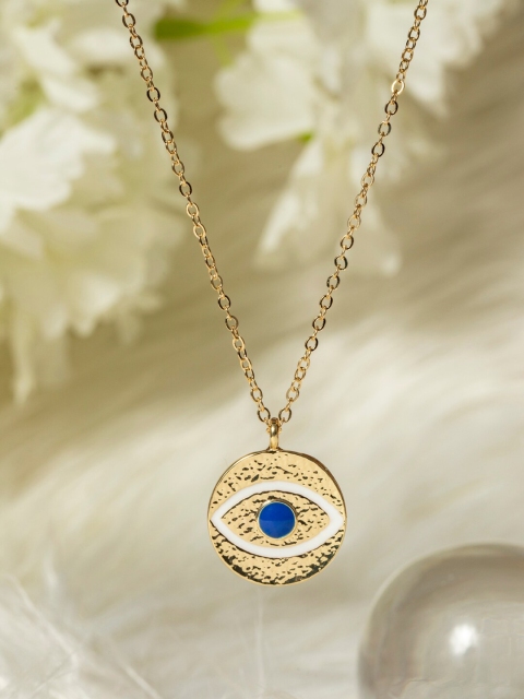 

PRITA Gold-Toned & Blue Brass Gold-Plated Necklace