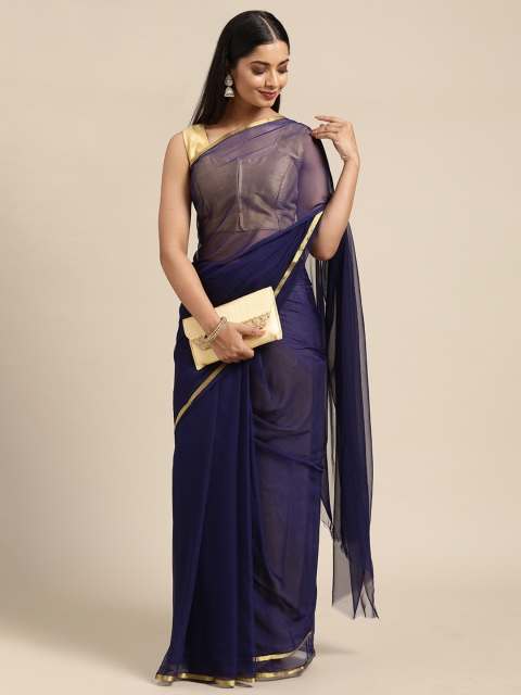 

KALINI Navy Blue Pure Georgette Saree