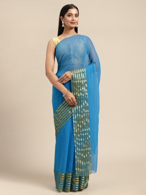 

KALINI Blue Pure Georgette Saree