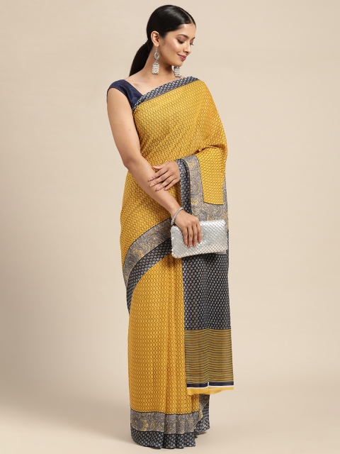 

KALINI Mustard Pure Georgette Saree