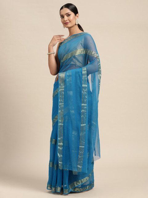 

KALINI Blue Pure Georgette Saree