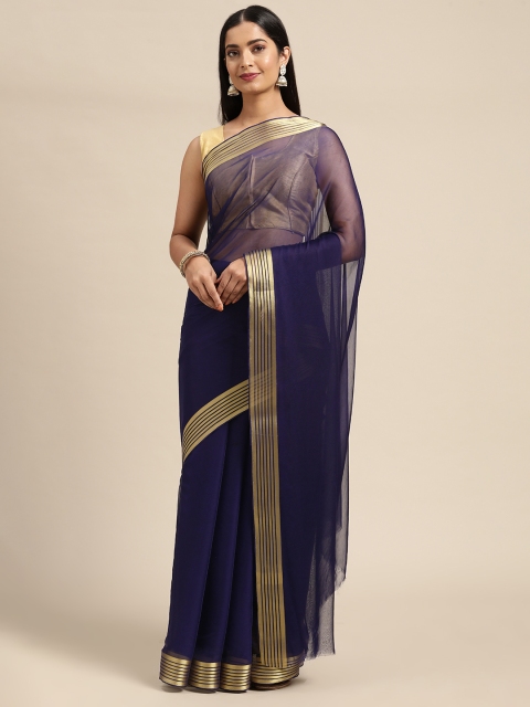 

KALINI Navy Blue Pure Georgette Saree