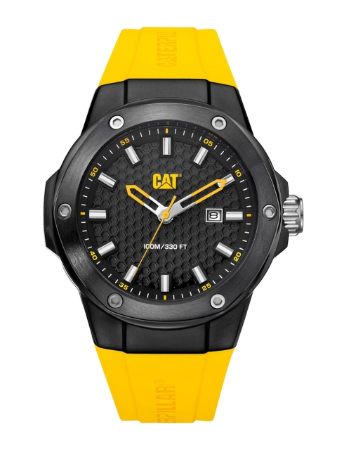 

CAT Men Black Brass Printed Dial & Yellow Wrap Around Straps Digital Watch AA.161.27.121