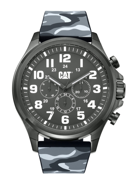 

CAT Men Black Brass Printed Dial & Grey Wrap Around Straps Digital Multi Function Watch PU 159 25 515