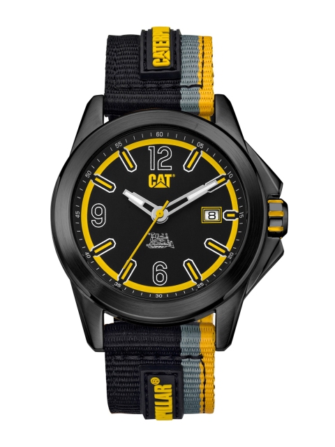 

CAT Men Black Brass Embellished Dial & Bracelet Style Straps Analogue Watch