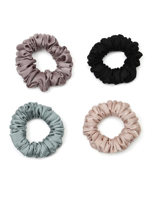 

Knotty Tail Women Black & Grey Set of 4 Ponytail Holders