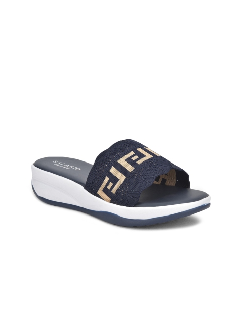 

SALARIO Women Blue Printed Sliders