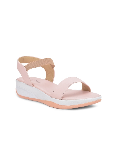 

SALARIO Women Pink Solid Flatform Sandals