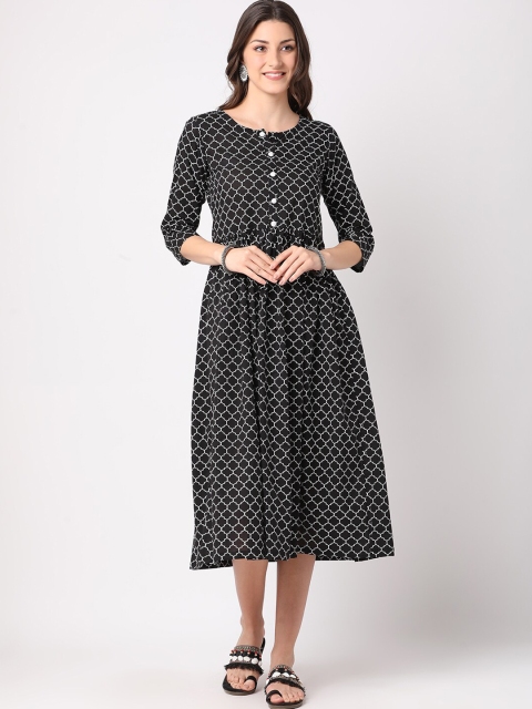 

THE NKS PLUS Black Midi Dress