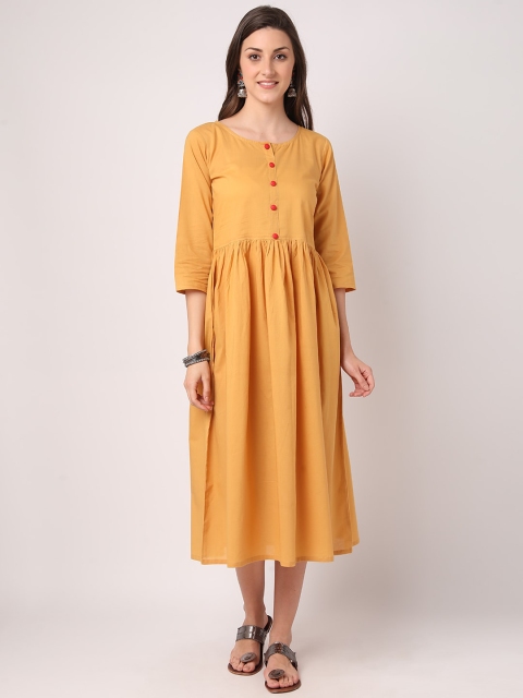 

THE NKS PLUS Brown A-Line Midi Dress