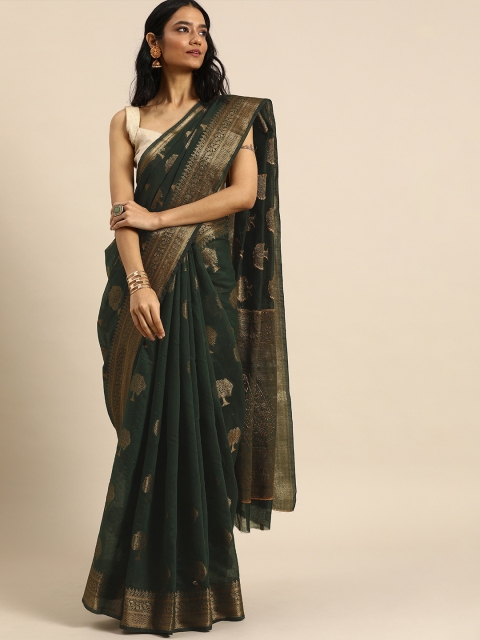 

all about you Olive Green Floral Saree