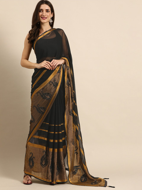 

all about you Black Ethnic Motifs Saree
