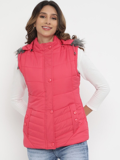 

V2 Value & Variety Women Pink Lightweight Longline Parka Jacket