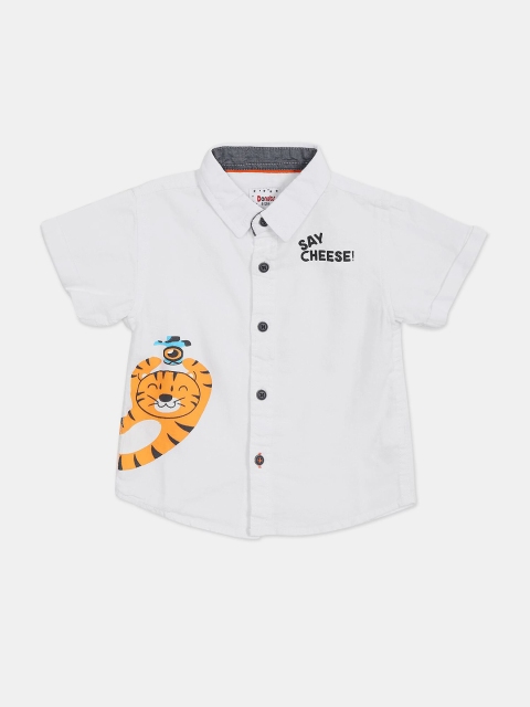 

Donuts Boys White Printed Casual Shirt