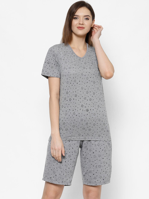

VIMAL JONNEY Women Grey Printed Night suit