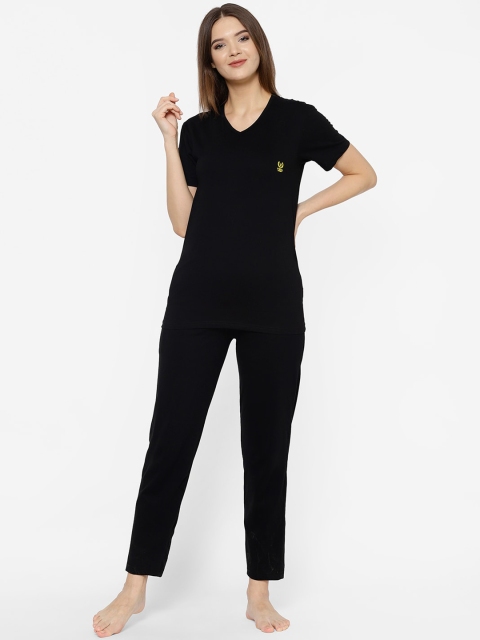 

VIMAL JONNEY Women Black Cotton Blend Tracksuits