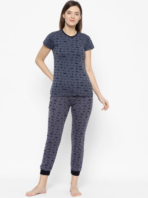

Vimal Jonney Women Navy Blue Textured Tracksuit