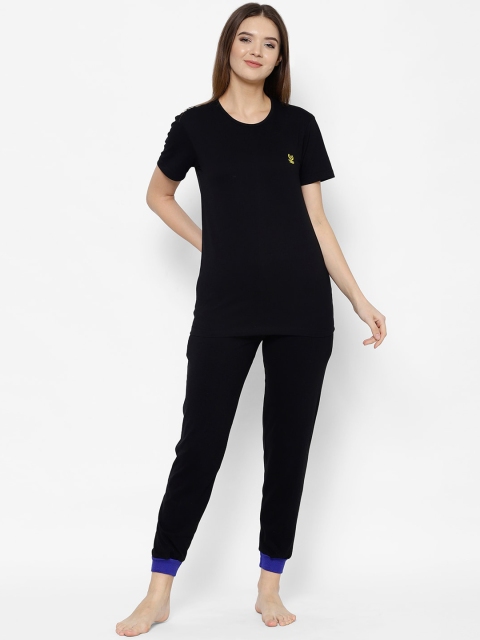 

VIMAL JONNEY Women Black Cotton Blend Tracksuits