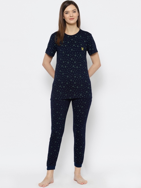 

VIMAL JONNEY Women Navy Blue Printed Night suit