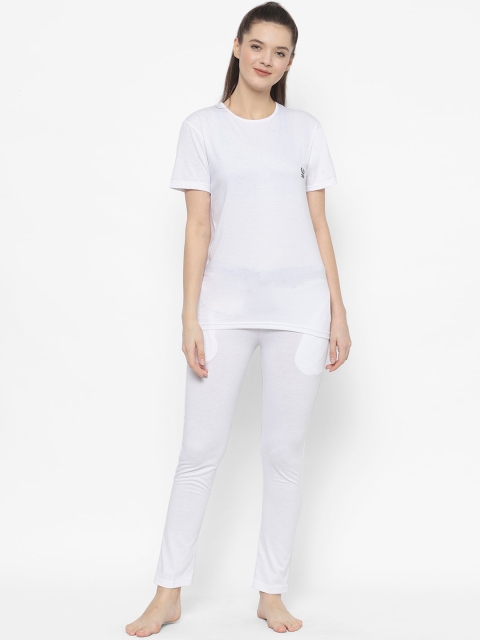 

VIMAL JONNEY Women White Cotton Blend Tracksuits