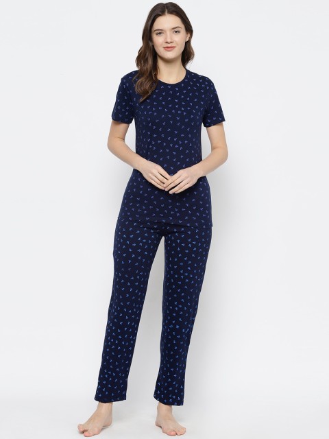

VIMAL JONNEY Women Navy Blue Printed Night suit
