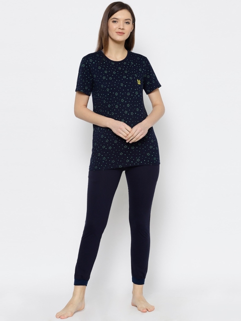

VIMAL JONNEY Women Navy Blue Printed Night suit