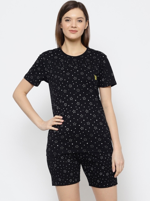 

VIMAL JONNEY Women Black Printed Night Suit