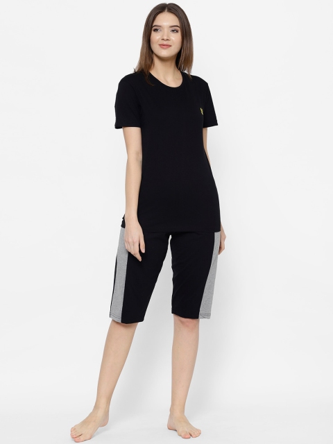 

VIMAL JONNEY Women Black & Grey Night Suit