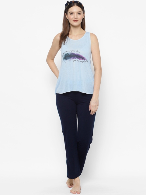 

VIMAL JONNEY Women Blue Printed Night Suit